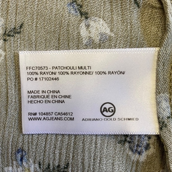 AG Maggie Tank Top, Spaghetti Straps, Floral, Patchouli Multi (Tan), XS NWT - Picture 11 of 12